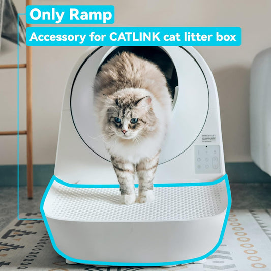 CATLINK Ramp, Compatible with All Catlink Self Cleaning Cat Litter Box, Easy Entry for Elder Cats, Kitten and Cats (White)