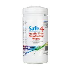 Safe4 Plastic Free Disinfectant Wipes, 100 wipes