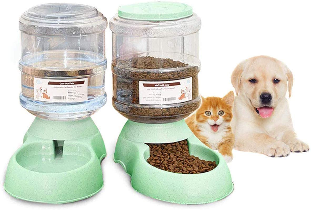 2 Pack Automatic pet Feeder and Water Dispense