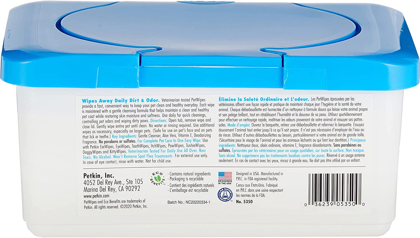Petkin Pet Wipes 100ct PACK OF 1