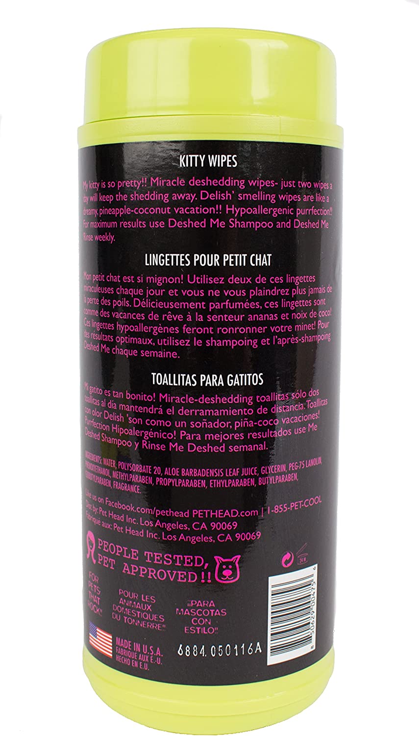 Pet Head TPHC4 Pretty Kitty Wipes 50pk Pineapple De Shed Wipes