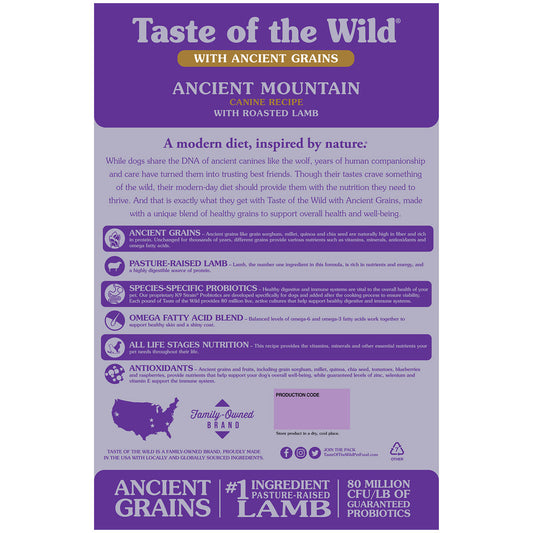 Taste Of The Wild - Ancient Mountain Canine Recipe