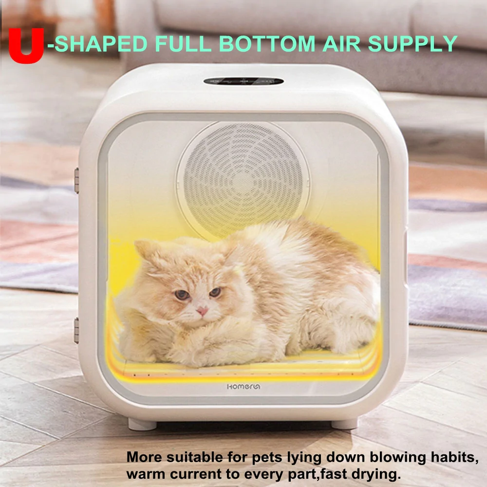 Blunzo 39 Degree Cabin Pet Drying Box,Automatic Cat Dog Hair Dryer,Smart