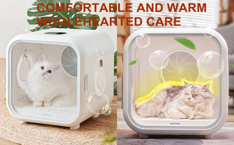 Blunzo 39 Degree Cabin Pet Drying Box,Automatic Cat Dog Hair Dryer,Smart