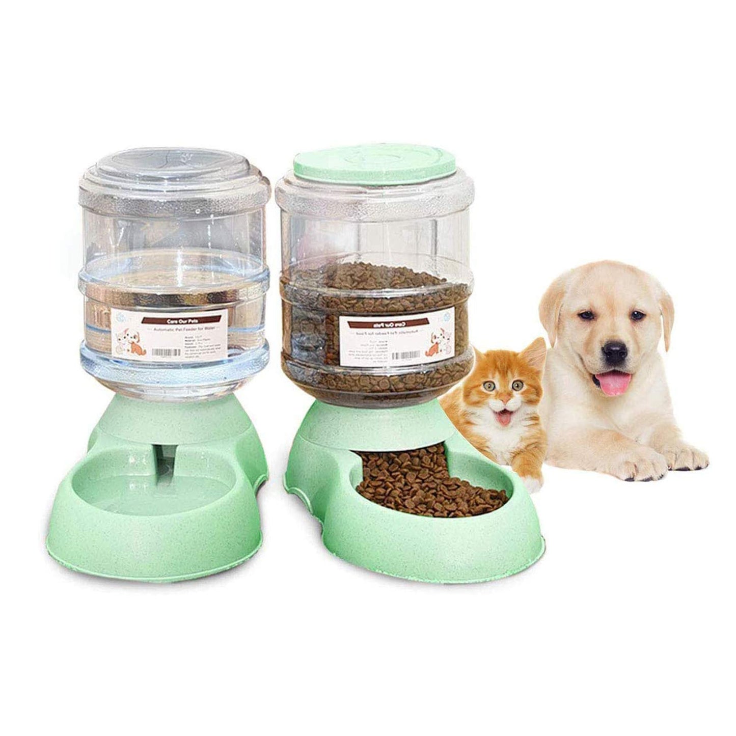 2 Pack Automatic pet Feeder and Water Dispense