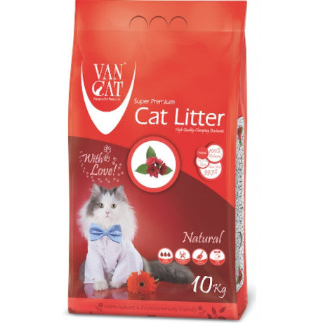 Van Cat White Bentonite Clumping Cat Litter Unscented 10Kg