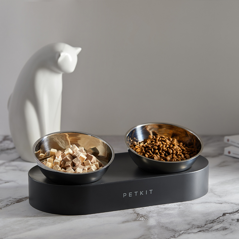 PETKIT FRESH NANO "DOUBLE" CAT & DOG ADJUSTABLE FEEDING BOWL - METAL/STAINLESS STEEL