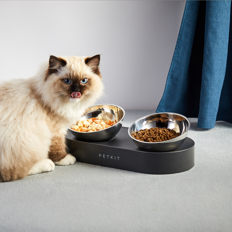 PETKIT FRESH NANO "DOUBLE" CAT & DOG ADJUSTABLE FEEDING BOWL - METAL/STAINLESS STEEL