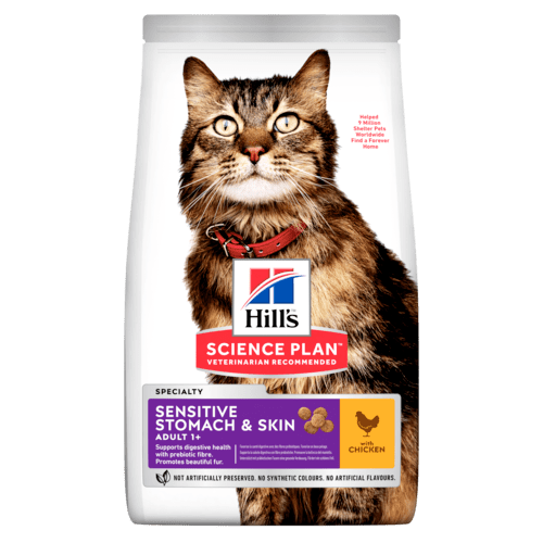 Hill’s Science Plan Sensitive Stomach & Skin Adult Cat Food With Chicken (7kg)