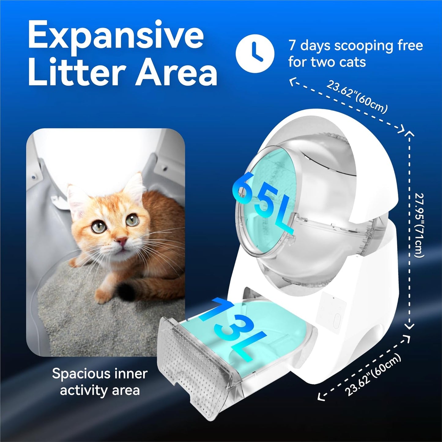 CATLINK (Luxury Pro-X) Self Cleaning Cat Litter Box for Multiple Cats, Health Monitoring, Automatic Litter Box with APP