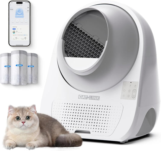 CATLINK (Luxury Pro-X) Self Cleaning Cat Litter Box for Multiple Cats, Health Monitoring, Automatic Litter Box with APP