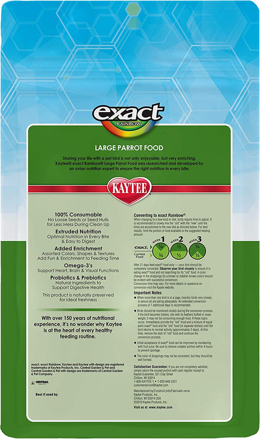 KAYTEE Exact Rainbow Large Parrot Food, 2.5 lbs