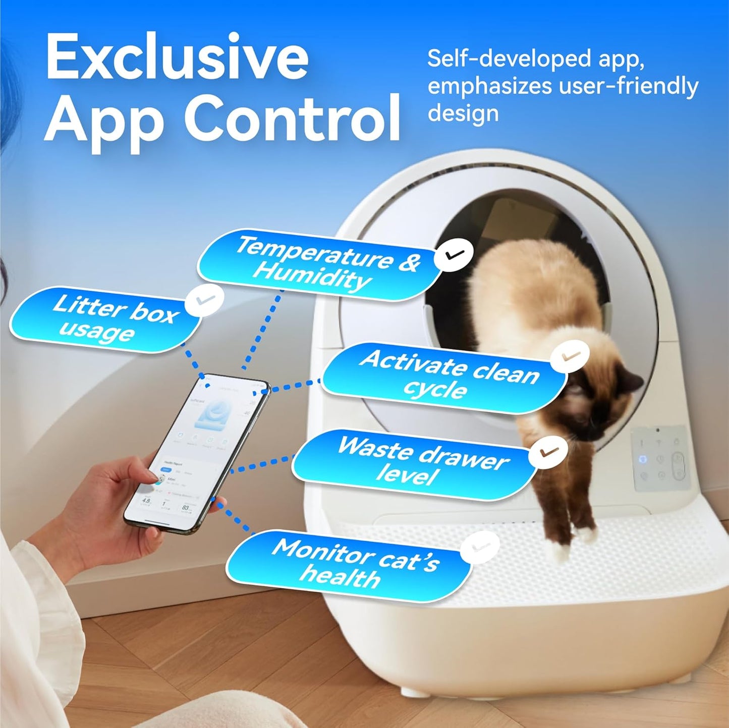 CATLINK (Luxury Pro-X) Self Cleaning Cat Litter Box for Multiple Cats, Health Monitoring, Automatic Litter Box with APP