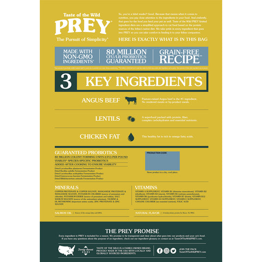Taste Of The Wild PREY Angus Beef Limited Ingredient Formula for Cats