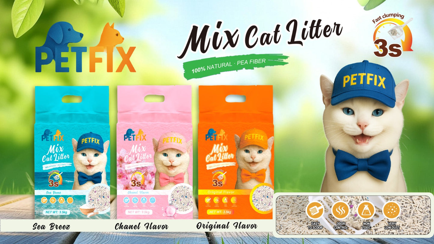 PetFix Mixed Cat Litter – Sea Breeze Freshness | Natural, Quick Clumping & Odor-Free