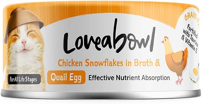 Loveabowl Chicken Snowflakes In Broth (Chicken And Quail Egg) Grain Free Wet Cat Food 70g