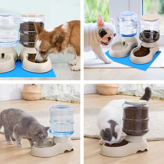 2 Pack Automatic pet Feeder and Water Dispense