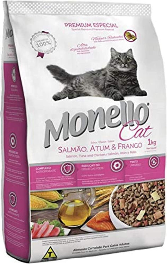 MONELLO CAT DRY FOOD SALMON TUNA ND CHICKEN FLAVOR 15KG