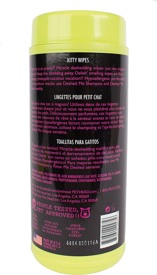 Pet Head TPHC4 Pretty Kitty Wipes 50pk Pineapple De Shed Wipes