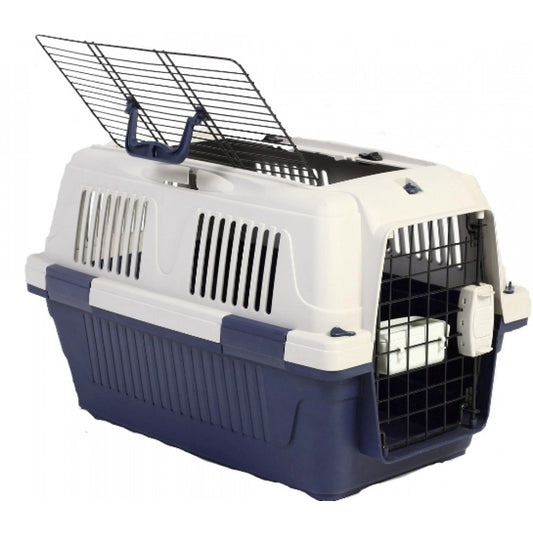 Nutrapet Dog Cat Carrier Open Grill Top Dark Blue