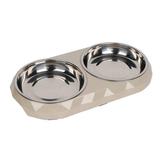 Stylish Diamond Cat Dish Dinner Set Bowls - Medium
