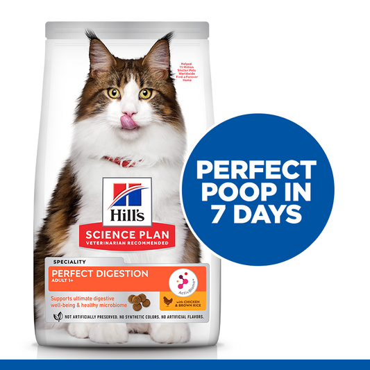 Hill’s Science Plan Perfect Digestion Adult 1+ Cat Food With Chicken & Brown Rice