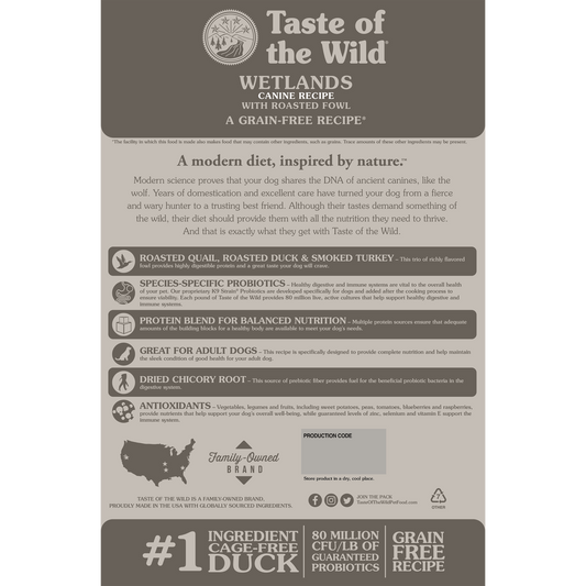 The Taste Of The Wild - Wetlands Canine Recipe