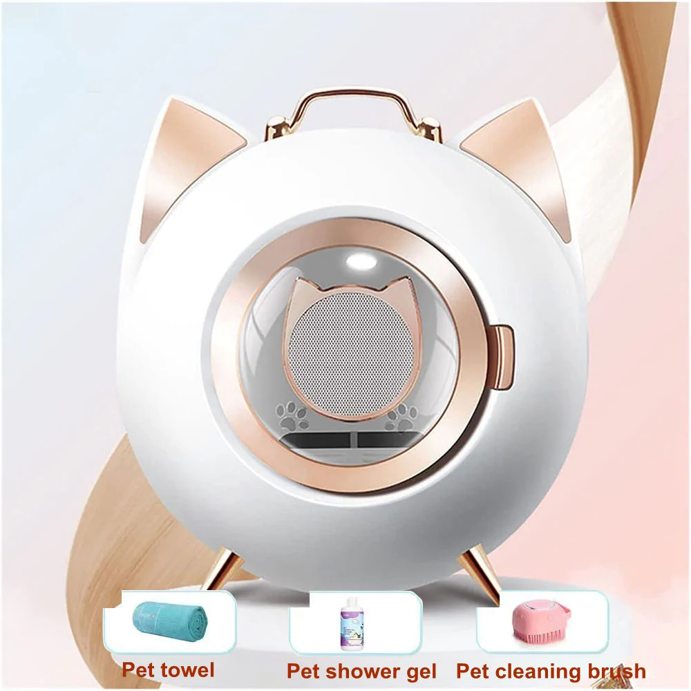 Blunzo Automatic Pet Dryer Box,Fast Drying Pet Hair Dryer,360° Air Dry,Built-in Lighting and Disinfecting Lamps,Toys disinfection