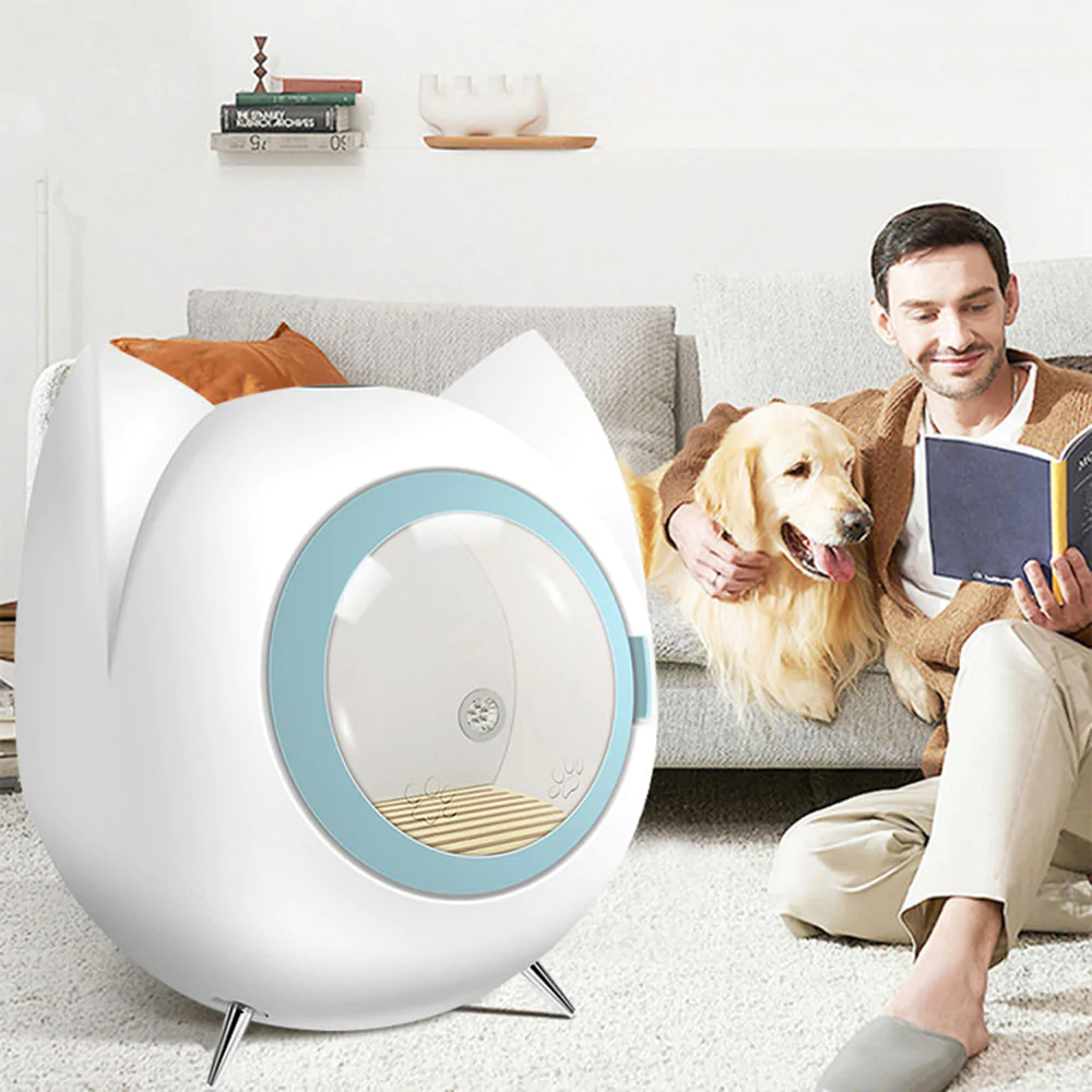 Blunzo Automatic Pet Dryer Box,Fast Drying Pet Hair Dryer,360° Air Dry,Built-in Lighting and Disinfecting Lamps,Toys disinfection