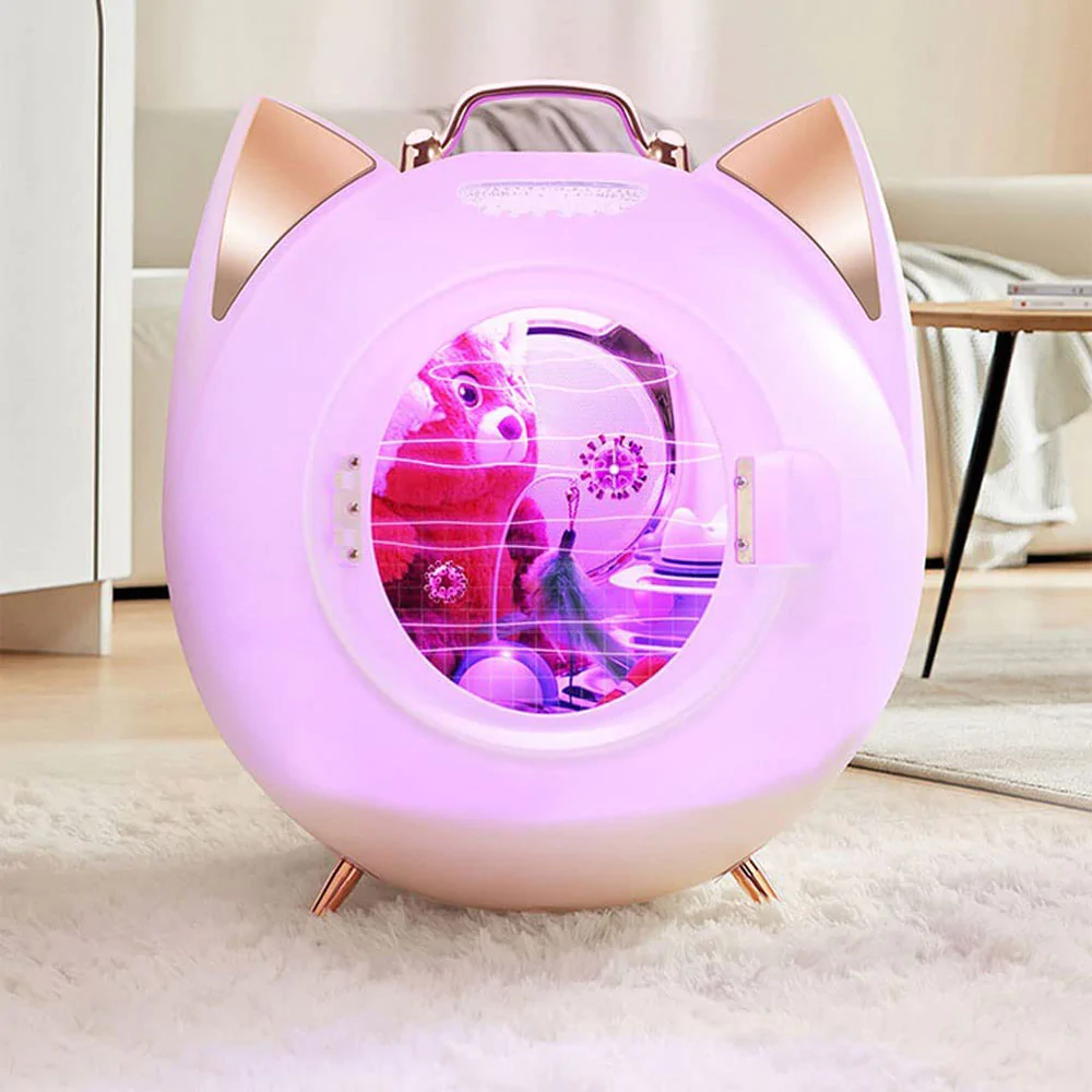 Blunzo Automatic Pet Dryer Box,Fast Drying Pet Hair Dryer,360° Air Dry,Built-in Lighting and Disinfecting Lamps,Toys disinfection